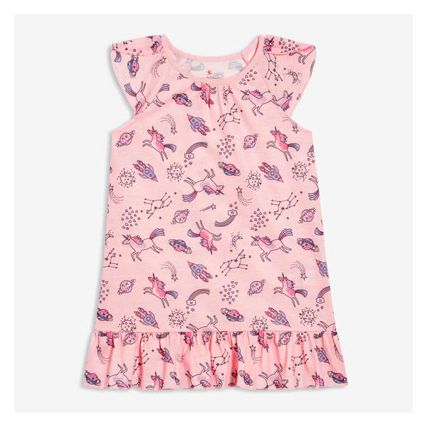 Toddler Girls' Ruffle Sleeve Nightie - Light Pink